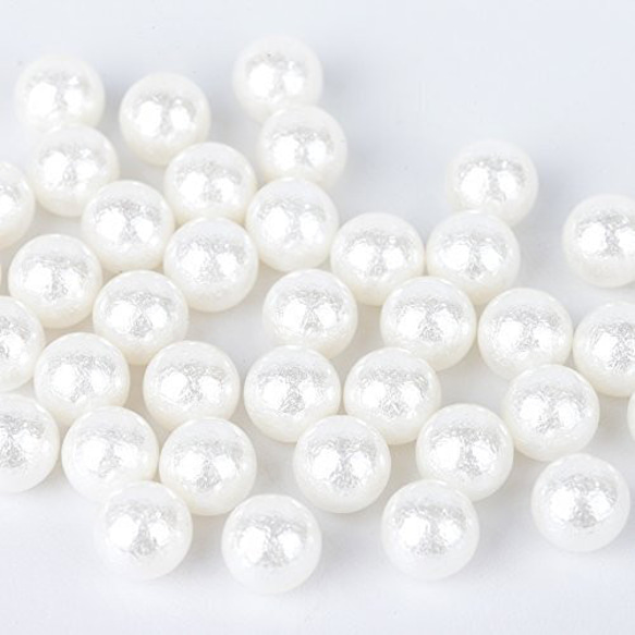 穴なし コットンパール風 パールビーズ 穴無しパール 6mm 50個