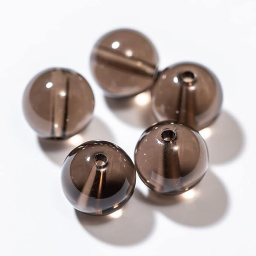 AAA スモーキークオーツ 茶水晶 天然石 8mm5粒 両穴 穴あり