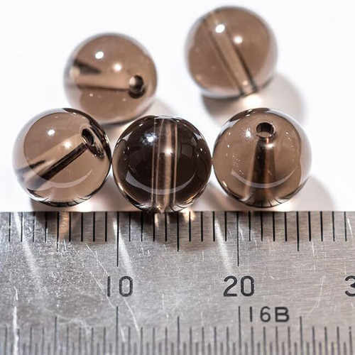 AAA スモーキークオーツ 茶水晶 天然石 8mm5粒 両穴 穴あり