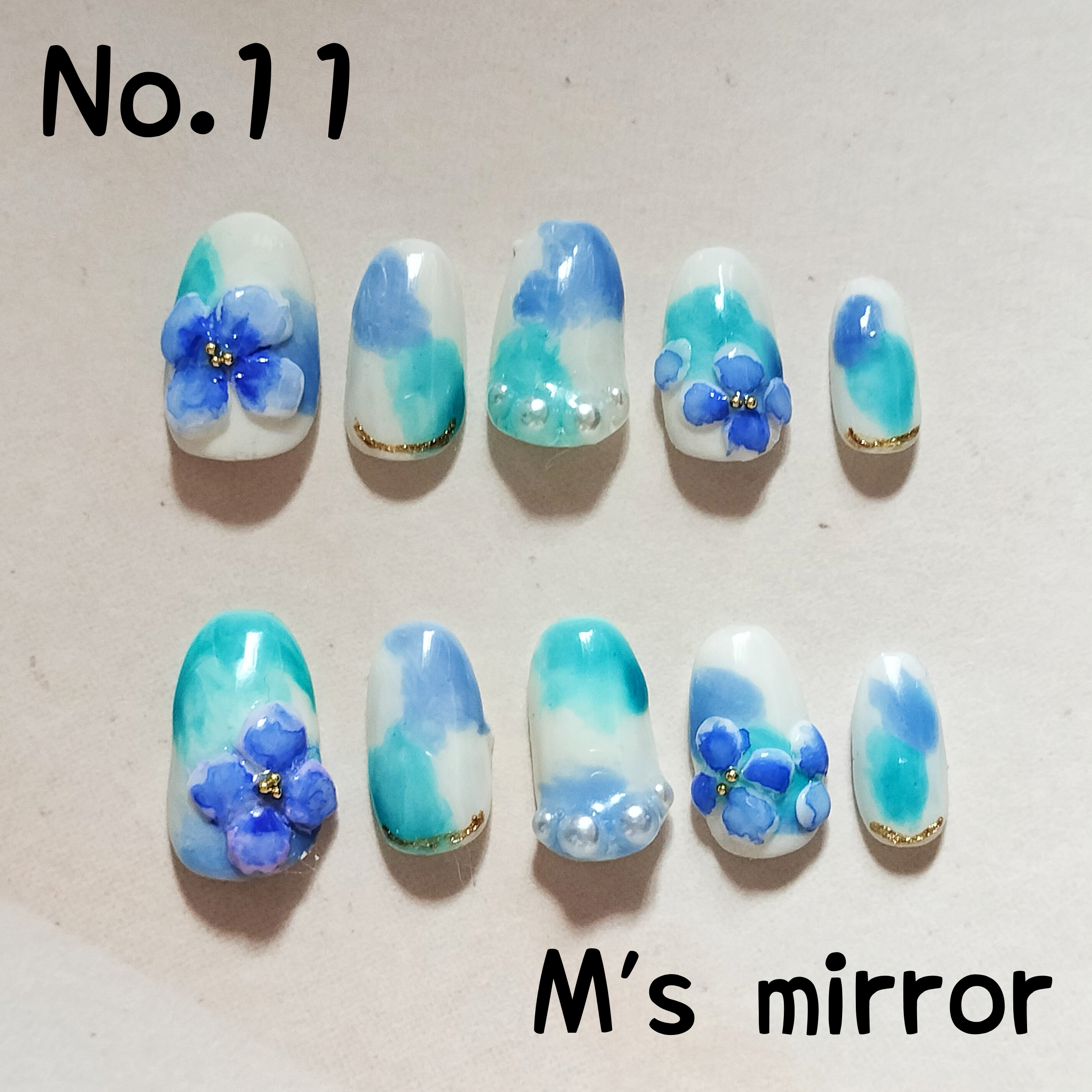 紫陽花で季節を感じる○ニュアンスネイル 夏 梅雨 ネイルチップ