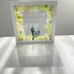 名入れギフト　グリーン　ガラスフレームボックスアレンジメント　結婚祝い　プリザーブドフラワー　ウェディング　両親贈呈品 10枚目の画像