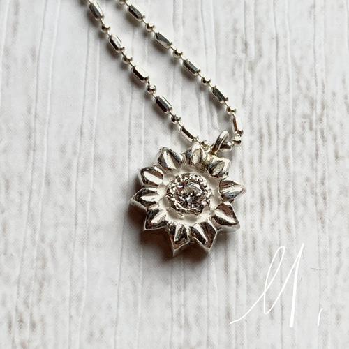 ひまわりモチーフのネックレス(Pure silver) ネックレス