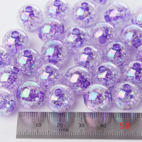 品質が完璧 クラックアクリルビーズ 14mm クリアカラー クラッシュ ピアス