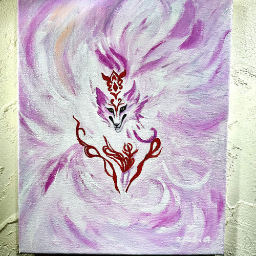 原画no.54 九尾笑面天狐 絵画 ケンちゃんの天然石工房 通販 17749611