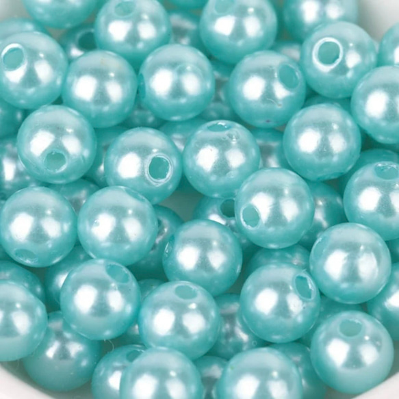 カラーパール パールビーズ 樹脂パール 水色 ライトブルー 8mm 100個