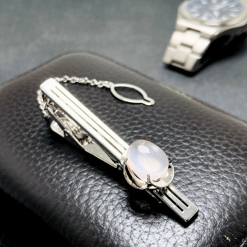 11×9 大つぶ ローズクォーツ/紅水晶 RHP 天然石ネクタイピン