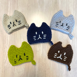 ティーカップ&ソーサー　赤　ハンドメイド　アクリルたわし エコたわし　小物入れ 5色から選べる】ねこちゃん エコたわし アクリル 手編み その他