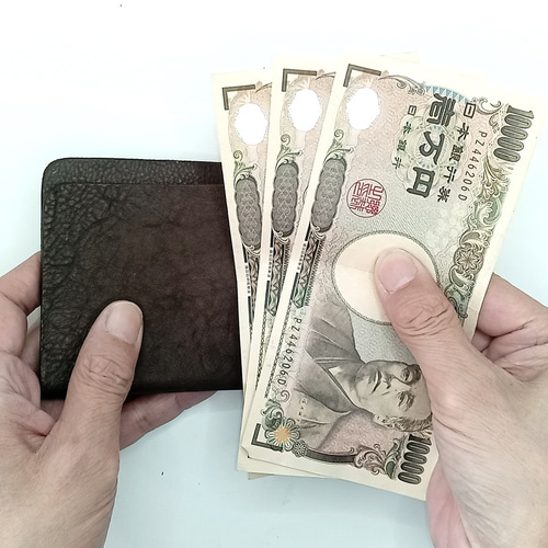 本革 レザー マネークリップ シンプル お札入れ ブラウン 茶