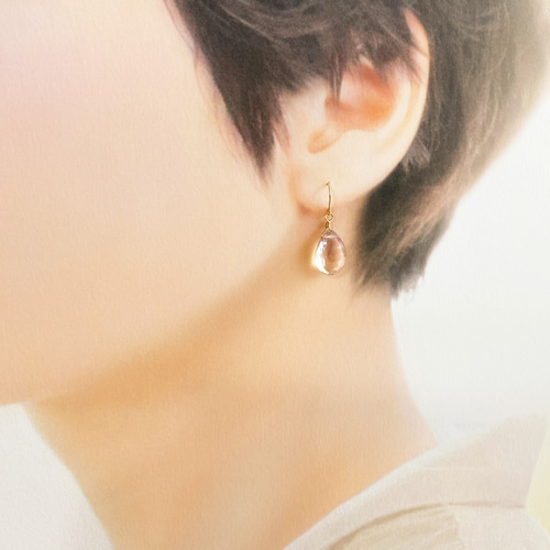 アメトリンのキラメク雫 ピアス/イヤリング～14kgf ピアス