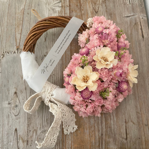 スターチスとソラフラワーのハーフリース リース Mel-co. chie