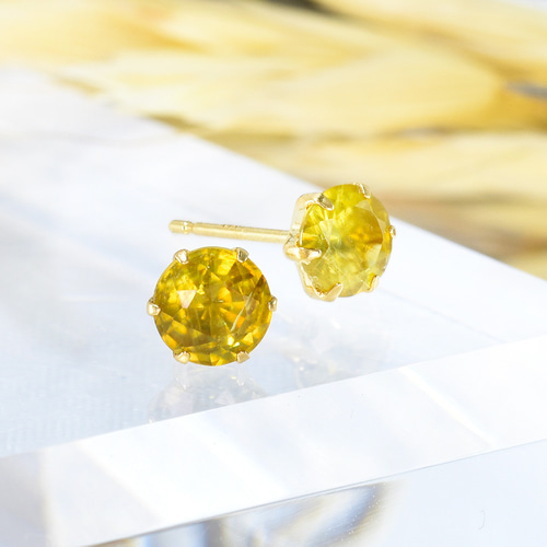 K18 スフェーン ピアス CD111CIBS ピアス（スタッド・一粒） kyfactory  