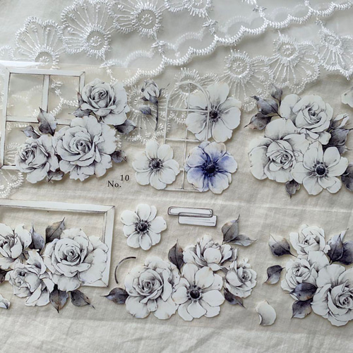 新品マスキングテープ 花マスキングテープお裾分け 切り売り7ループ