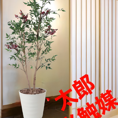 光触媒 人工観葉植物 ウォールグリーン フェイクグリーン 南天1.3@g