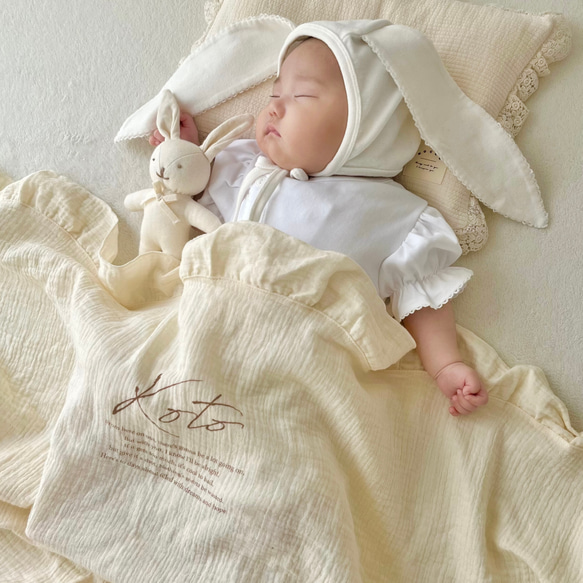 レトロポップな花柄ブランケット☆ベビーのおくるみ(ガーゼ裏地付き