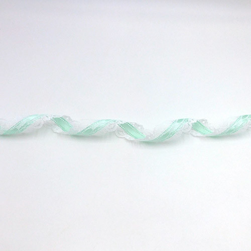 レース エッジ サテン リボン（Mint Green / ミントグリーン ）30mm  