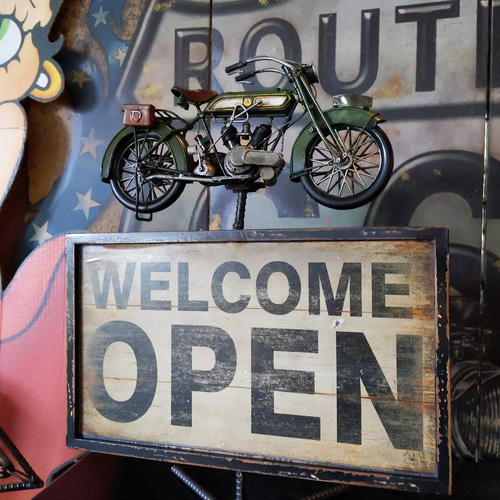 アメリカンバイク バイク屋 スタンド看板 OPEN&CLOSED サイン アメリカンバイク バイク屋 スタンド看板 OPEN&CLOSED サイン
