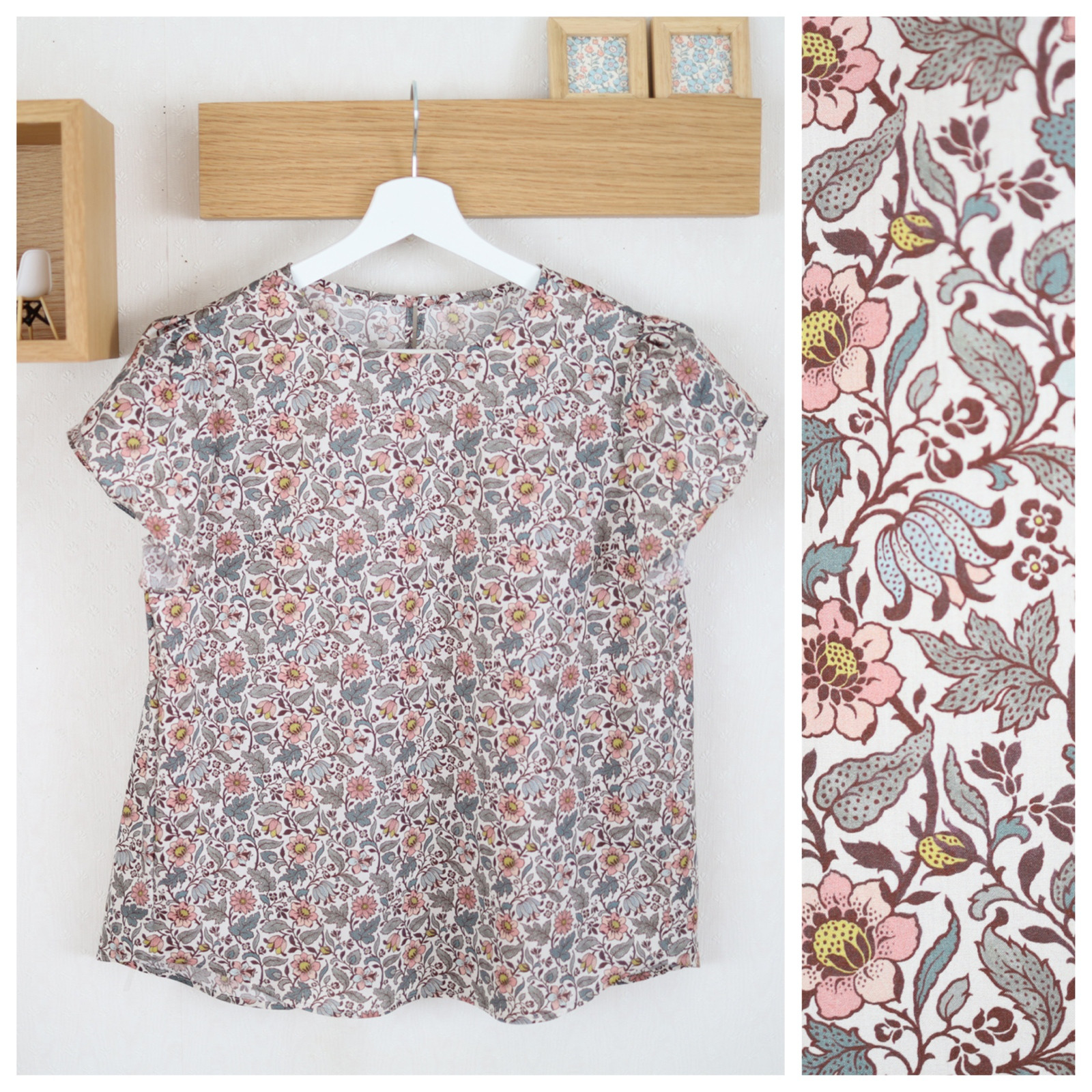 リバティ＊花びらスリーブのブラウス （7・9・11・13号)