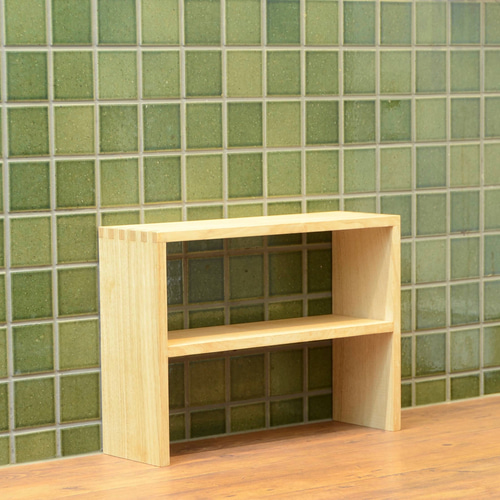 栗無垢材 コの字ラック 二段 棚・シェルフ・ラック ma-wood 通販