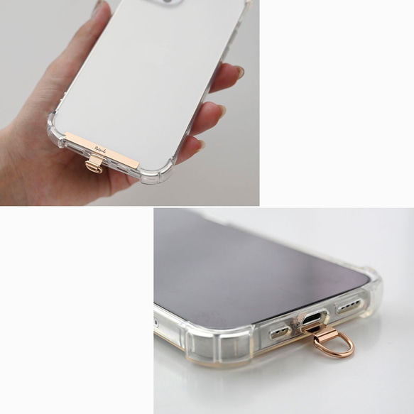 【 ステンレス ストラップホルダー 名入れ 】 スマホショルダー ストラップパーツ 落下防止 文字入れ FU01U 12枚目の画像