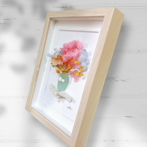 シーグラスアート【紫陽花】 紫陽花ハンドメイド2024 その他