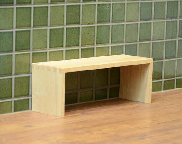 栗無垢材　コの字ラック一段 2枚目の画像