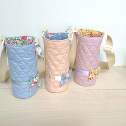 サイズオーダー】デザイン選べる♪リボン付き♡キルティング水筒カバー