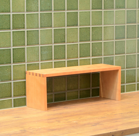 ブラックチェリーコの字ラック一段 2枚目の画像