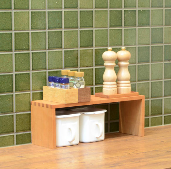 ブラックチェリーコの字ラック一段 1枚目の画像