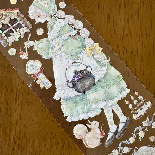 巻売り Shine 枕边语 海外マスキングテープ 切り売り PET贝壳光 No.155