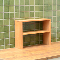 ブラックチェリー無垢材コの字ラック二段 2枚目の画像