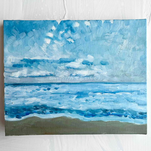油絵 サウナ 油彩 油彩画 絵 絵画 【朝日に輝く海】 油絵 サウナ 油彩 油彩画 絵 絵画 【朝日に輝く海】