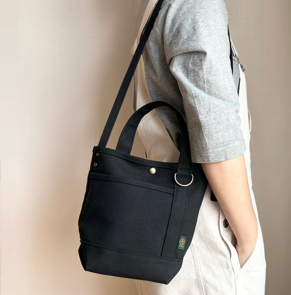 《受注製作》osanpo bag" all black 2枚目の画像