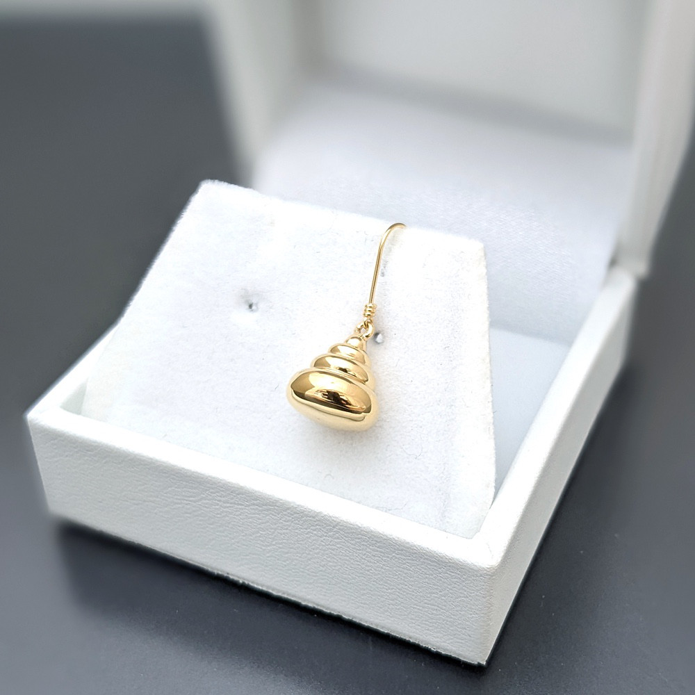 金のうんこMAXぶら下げピアス（無垢モデル）・片方のみ：K18ゴールド