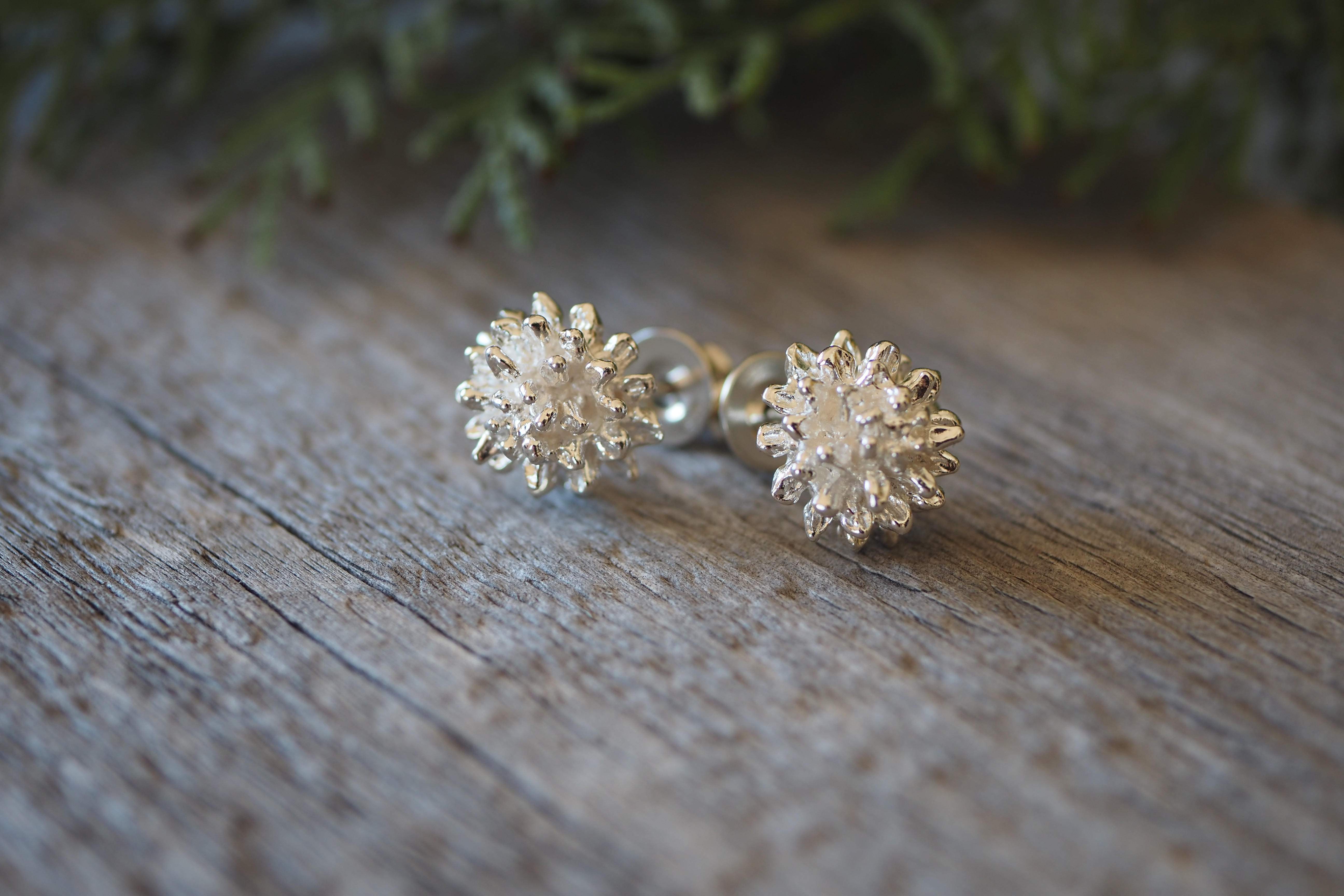 silver925　ダリアのピアス