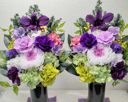 一対仏花プリザーブドフラワーお手入れ不要 プリザーブドフラワー
