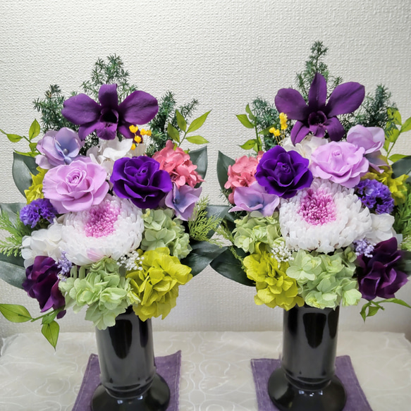 一対仏花プリザーブドフラワーお手入れ不要 プリザーブドフラワー