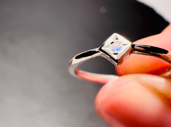 ムーンストーン　ピンキーリング　silver925 6月誕生石 1枚目の画像