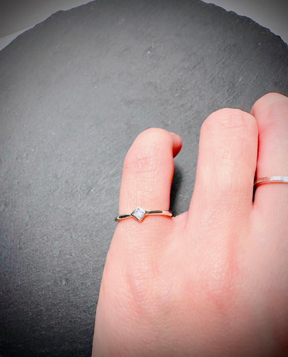 ムーンストーン　ピンキーリング　silver925 6月誕生石 2枚目の画像