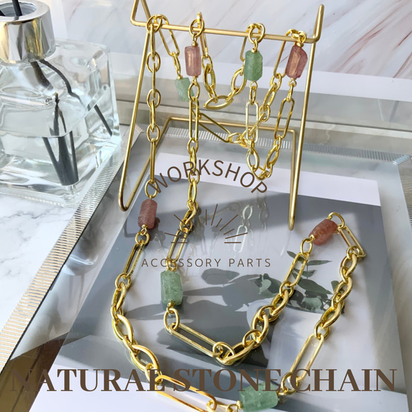 ハンドメイドコネクター10個 ストロベリークォーツ