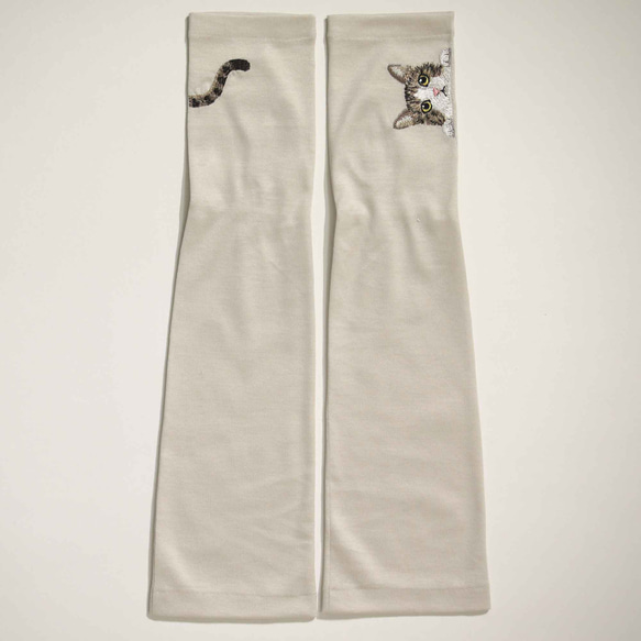 [貓臂套] Kijishiro / 防紫外線 / 100%棉 / 半長米田禮物搭配長袖 第2張的照片