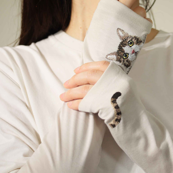 [貓臂套] Kijishiro / 防紫外線 / 100%棉 / 半長米田禮物搭配長袖 第1張的照片