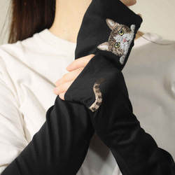 [貓臂套] Kijishiro / 防紫外線 / 100%棉 / 半長米田禮物搭配長袖 第4張的照片