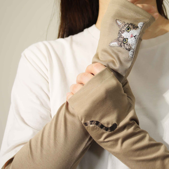 [貓臂套] Kijishiro / 防紫外線 / 100%棉 / 半長米田禮物搭配長袖 第7張的照片