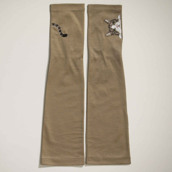 [貓臂套] Kijishiro / 防紫外線 / 100%棉 / 半長米田禮物搭配長袖 第8張的照片