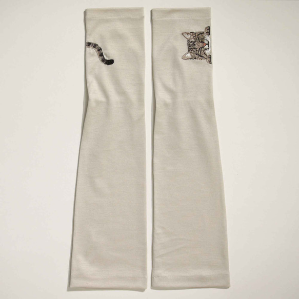 [貓臂套] Kijitora親/防紫外線/100%棉/半長米田禮物搭配長袖 第2張的照片