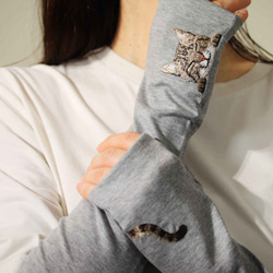 [貓臂套] Kijitora親/防紫外線/100%棉/半長米田禮物搭配長袖 第7張的照片