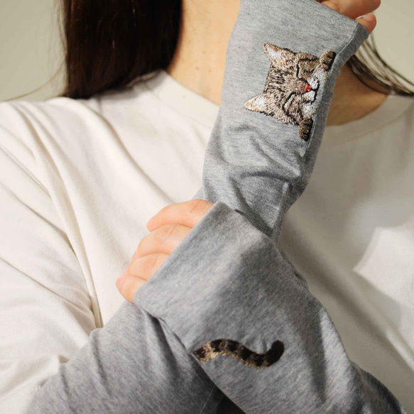 [貓臂套] Kijitora親/防紫外線/100%棉/半長米田禮物搭配長袖 第7張的照片