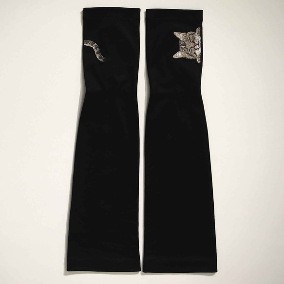 [貓臂套] Kijitora親/防紫外線/100%棉/半長米田禮物搭配長袖 第5張的照片