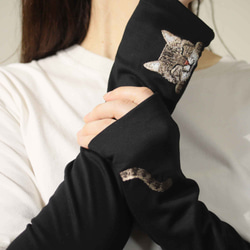 [貓臂套] Kijitora親/防紫外線/100%棉/半長米田禮物搭配長袖 第4張的照片