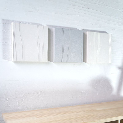 ファブリックパネル★ファブリックボード★ホワイトグレー シンプルなファブリックパネル 木製ファブリックボード ホワイト2